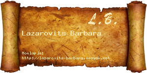 Lazarovits Barbara névjegykártya