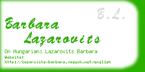 barbara lazarovits business card